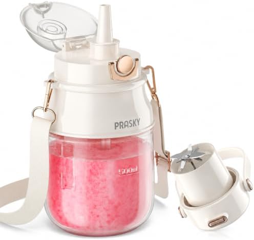 Portable Blender, Personal Blenders, Smoothies, 27oz Cup, White by Prasky