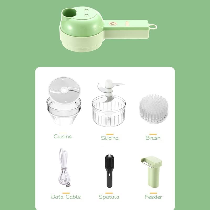 Kitchen Goods Electric Vegetable Cutter Set - 4 in 1 Portable, Rechargeable, Wireless Food Processor & Chopper Machine for Pepper, Garlic, Onion, Celery & Meat (Type1) - Image 6