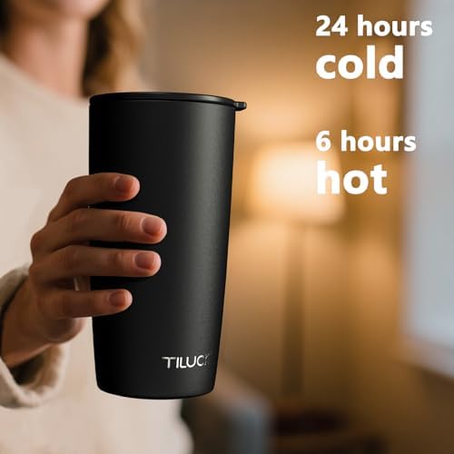 TILUCK 20 oz Insulated Coffee Tumbler with BPA-Free Lid - Image 3