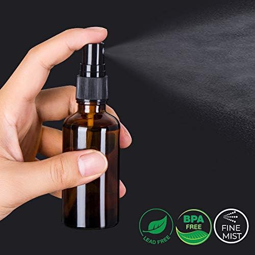 2oz Amber Glass Spray Bottles for Essential Oils, Set of 6 - Image 2