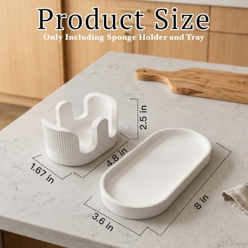 Diatomite Sponge Holder for Kitchen Sink, 3-in-1 Absorbent Organizer Set