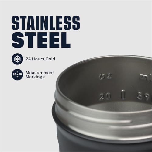 BlenderBottle Sport Flip Stainless Steel Shaker Bottle 24 oz Black - Image 3