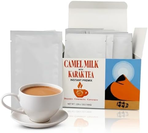 Camel Culture Instant Karak Tea Premix -12 Single Serve Instant Tea Sachets by CamelCulture