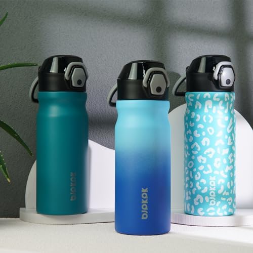 BJPKPK 18 oz Water Bottle with Straw & Handle, Insulated Stainless Flask - Image 5