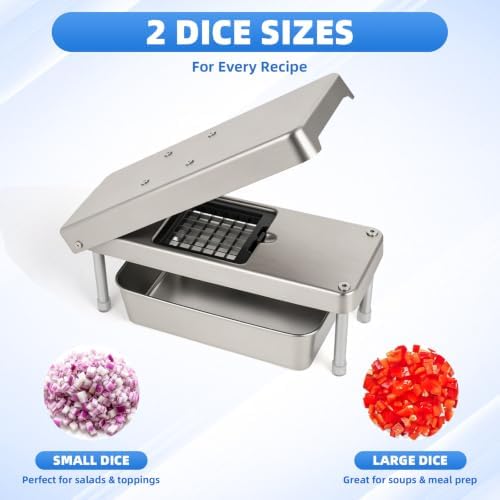 Stainless Steel Vegetable Chopper with Safety Mandoline Slicer & Container - Image 2
