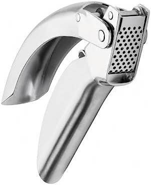 Epicurean Garlic Press, Stainless Steel, 6.5 x 1 x 1.5 inches, Silver