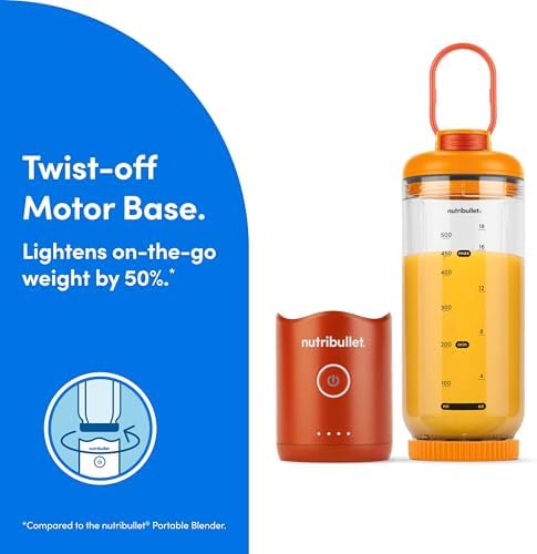nutribullet Flex Portable Blender NBPB50200EO, Tangerine Orange - Image 3