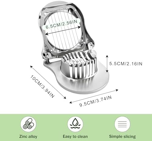 Egg Slicer with Zinc Alloy and Stainless Steel Wires, Hard Boiled Egg Cutter for Salads and Sandwiches - Image 4