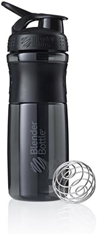 BlenderBottle SportMixer Tritan Grip Shaker Bottle, Transparent Black/Grey, 28-Ounce by BlenderBottle