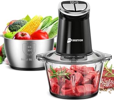 IRIITCH Food Processor with LED Timer, 800W Electric Chopper