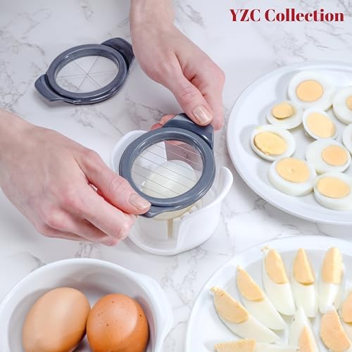 YZC Egg Slicer For Hard- Boiled Eggs - Multipurpose Strawberry Slicer Stainless Steel Wire Cutter - Dicer for Soft Fruit, Mushroom, Avocado - Great as Egg Cutter, Banana Slicer, Kiwi Cutter, Egg Dicer - Image 2
