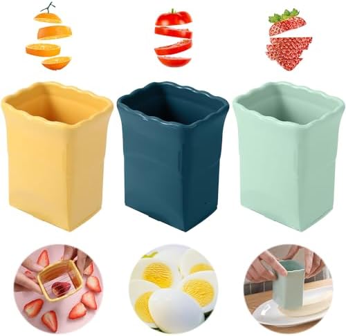 3Pcs Handheld, Egg & Banana Slicer, Stainless Steel Mini Cutter, Multifunctional Washable Fruit & Vegetable Slicer for Quick Salad Platter