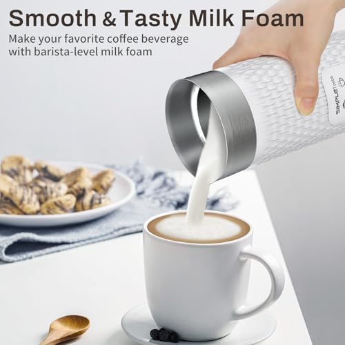 SIMPLETASTE Milk Frother, 4-in-1 Electric Automatic Milk Steamer - Image 2