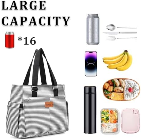 Insulated Lunch Bag Women - Large Tote Lunch Box For Work