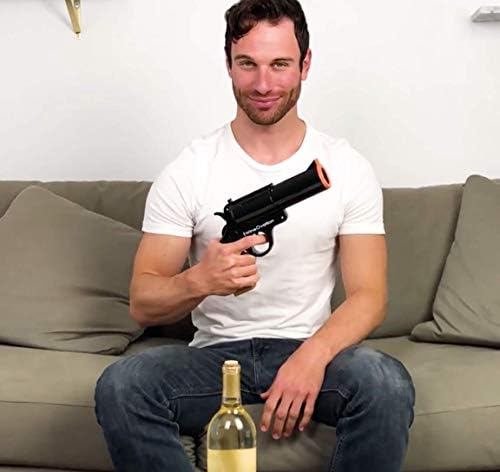 Electric Gun Wine Opener (Black) - Open your Wine Bottle fast and without hassle - Great Gifts for Gun Enthusiasts and Wine Lovers