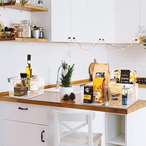 Fridge Organizers and Storage, Clear Plastic Bins (Large, 8 Pack)