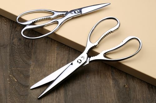 All Stainless Steel Pull-Apart Japanese Kitchen Shears/Scissors 8.25 Inch (210mm) - Made in Japan