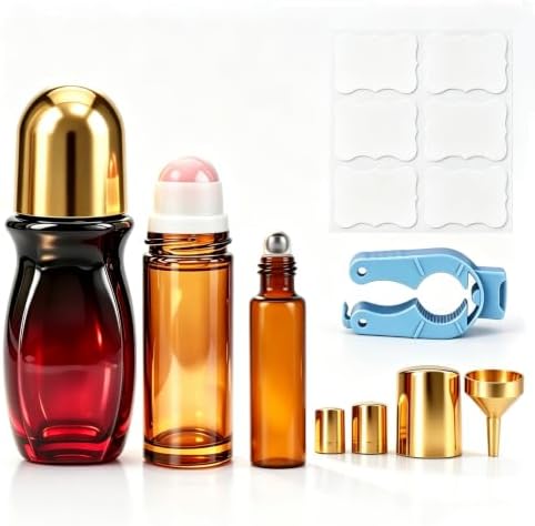 Rose Quartz Roller Bottles for Essential Oils, Empty Leakproof by Unknown