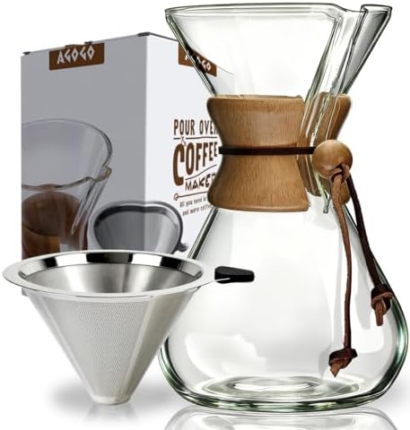Pour Over Coffee Maker Set, 40oz Classic Style, 304 Stainless Filter