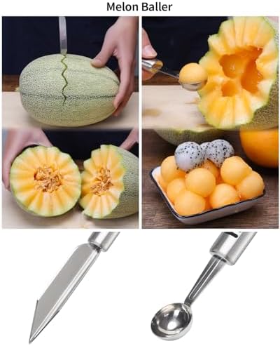 12Pcs Fruit&Veggie Carving Knife Set,Garnish Tool,Stainless Steel