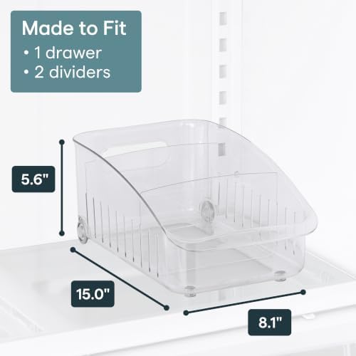 RollOut Fridge Drawer 8”, Adjustable Bin Refrigerator Organizer