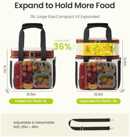 Insulated Lunch Box for Women,Large Adult Lunch Cooler Bag Men