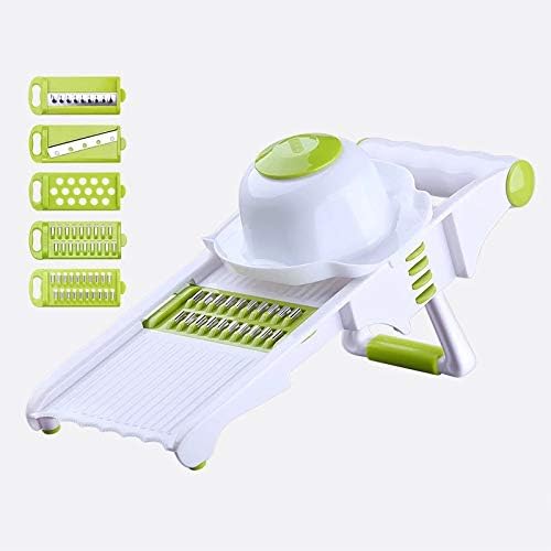Mandoline Slicer and Chopper and Grater,Adjustable Thin Slice Cucumber Slicer Kitchenaid Accessories Potato Carrot Grater Stainless Steel Food Vegetable Slicer with Finger Guard Protector by Sportsforbetterme