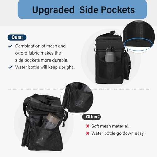 Tactical Expandable Lunch Box Men 2 Layer Cooler Bag 20 Cans Black