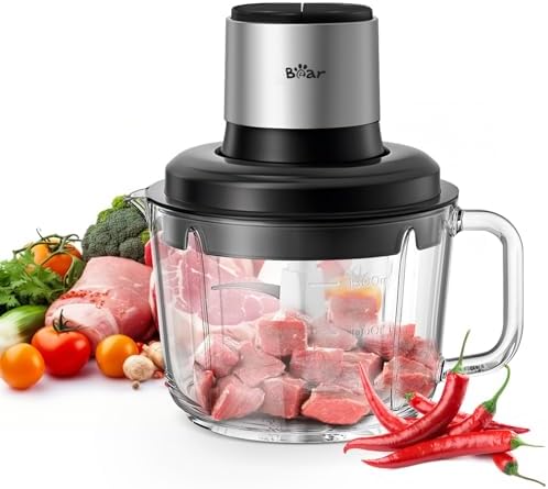 Bear Food Processor, 400W Electric Food Chopper with Handheld Glass Bowl by Bear