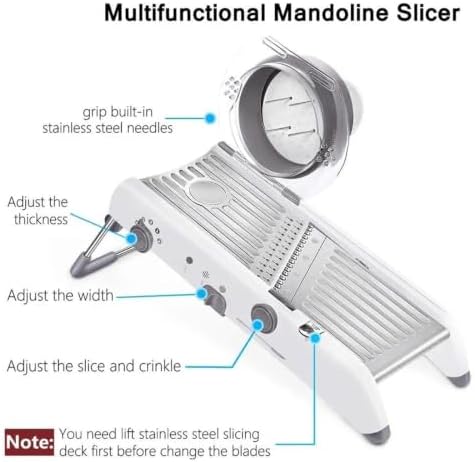 18-in-1 Adjustable Mandoline Slicer Stainless Steel Vegetable Cutter Grater - Image 3