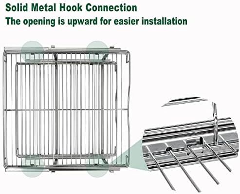 2 Tier Pull Out Cabinet Organizer (14" W X 18" D), Double Tier Wire Basket Slide Out Shelf Storage for Kitchen Base Cabinet Organization ​for Kitchen, Pantry, Bathroom, Chrome