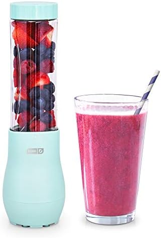 Mighty Mini Blender - Small Personal Blender for Smoothies, Protein Shakes & Frozen Fruit with Travel Lid-Stainless Steel Blades, BPA Free Tritan™ Cup - 10 Ounce - Aqua