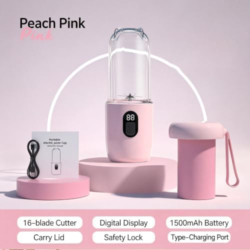 Portable Blender, Rechargeable Smoothie Blender with One‑Touch Button