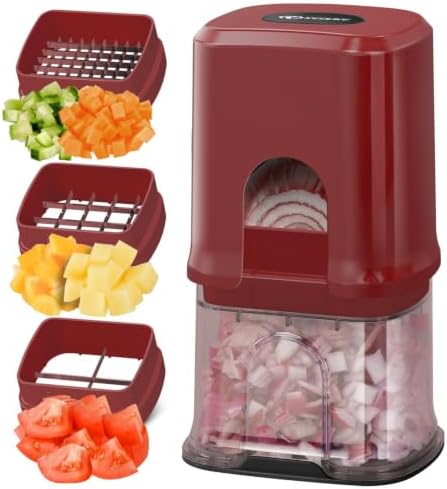 Vegetable Chopper Cube Container, Three Blades, French Fry Cutter