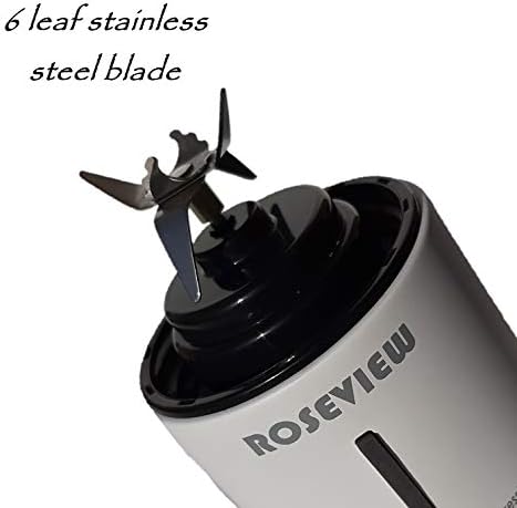 Portable Smoothie Blender ROSEVIEW Glass Cordless Mini Shakes Cup blend for smoothies USB rechargeable juicer 2 battery Handheld Personal travel Jet mixer (Black Steel) (White) - Image 3