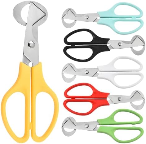 6PCS Quail Egg Scissors,Stainless Steel Quail Egg Cutter with Non-Slip Handle, Easy Egg Opening Tool for Quail, Ideal for Kitchen, Restaurant Use(Multiple colors) by Unknown