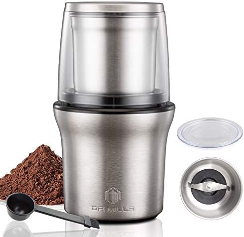DR MILLS DM-7412N Coffee Grinder Electric and Spice Coffee Grinder with Removable SUS304 Stainless Steel Detachable Cup by DRMILLS