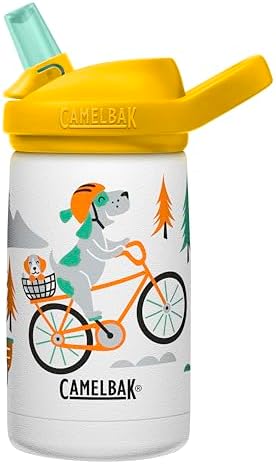 CamelBak Eddy+ Kids Stainless Steel Bite Valve Water Bottle 12oz, Biking