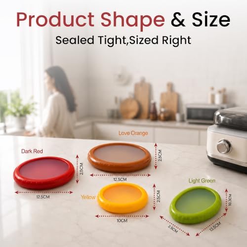 Set of 4 Food Popz Storage Containers | Fruit and Vegetable Anti-Oxidation Storage Box for Avocado, Onion, Lemon & Tomato | Fresh Pod Reusable Fruit Antioxidant Storage for Fridge | BPA-Free Box