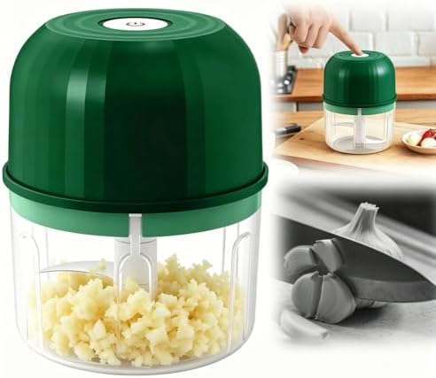 Electric Garlic Chopper Portable Mini Portable Veggie Chopper, Green by Hulezt