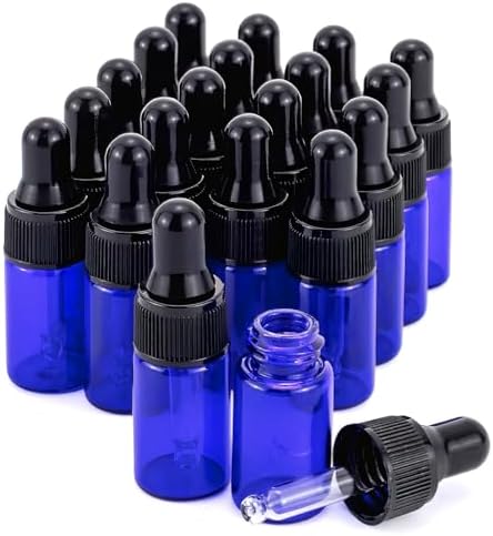 Kesell 20 Pack 3ml Bule Glass Dropper Bottles by Kesell