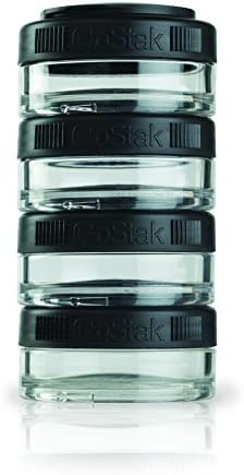 BlenderBottle GoStak Tritan Twist n' Lock Storage Jars 4 Jar Black by BlenderBottle