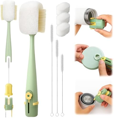 Palksky 5 in 1 Water Bottle Cleaning Brush Set, Multifunctiona Brush and Straw Cleaner for Owala/Stanley/Hydro/Yeti/Simple Modern Cup Accessories by Palksky