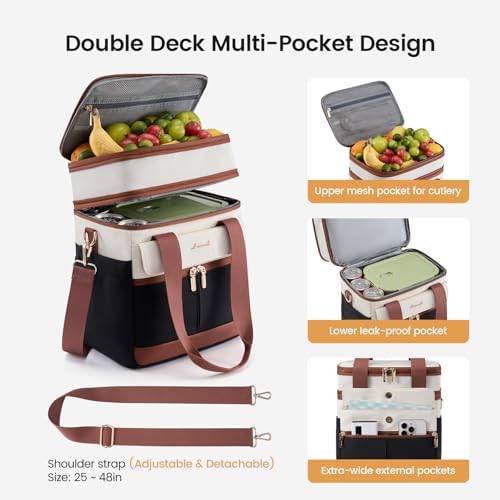 Insulated Lunch Box for Women,Large Adult Lunch Cooler Bag Men