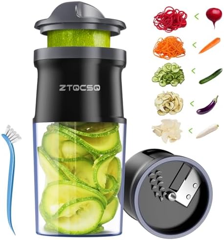 4 in 1 Vegetable Spiralizer Slicer for Veggie Noodles, Adjustable Thickness by ZTQCSQ