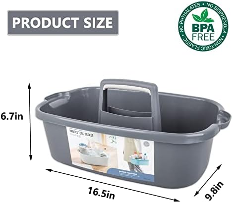 Large Cleaning Supplies Caddy Portable Shower Caddy Basket Dark Gray