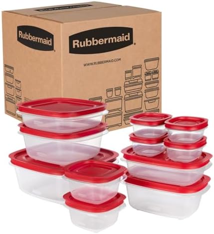 EasyStore Rectangle and Square Containers, 22-Piece Set, Food Storage Containers with Lids