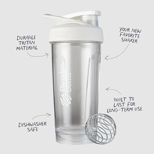 BlenderBottle Sport Flip Tritan Shaker Bottle 28 oz White - Image 3