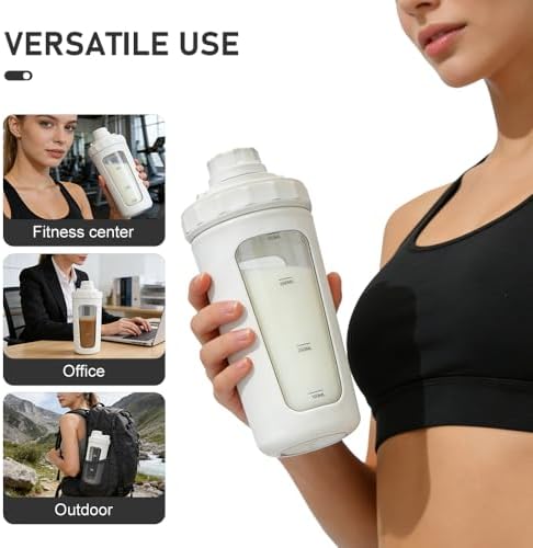 BYLWORKOUT 26 oz Glass Shaker Bottle with Silicone Sleeve and Mixing Ball - Image 6