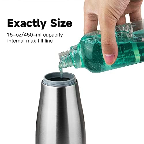 15oz Liquid Soap Dispenser for Dish and Hand Soap Stainless Finish